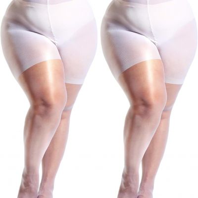 HONENNA 2 Pairs Plus Size Sheer Tights for Women, 17 Colors Ultra Thin Pantyhose